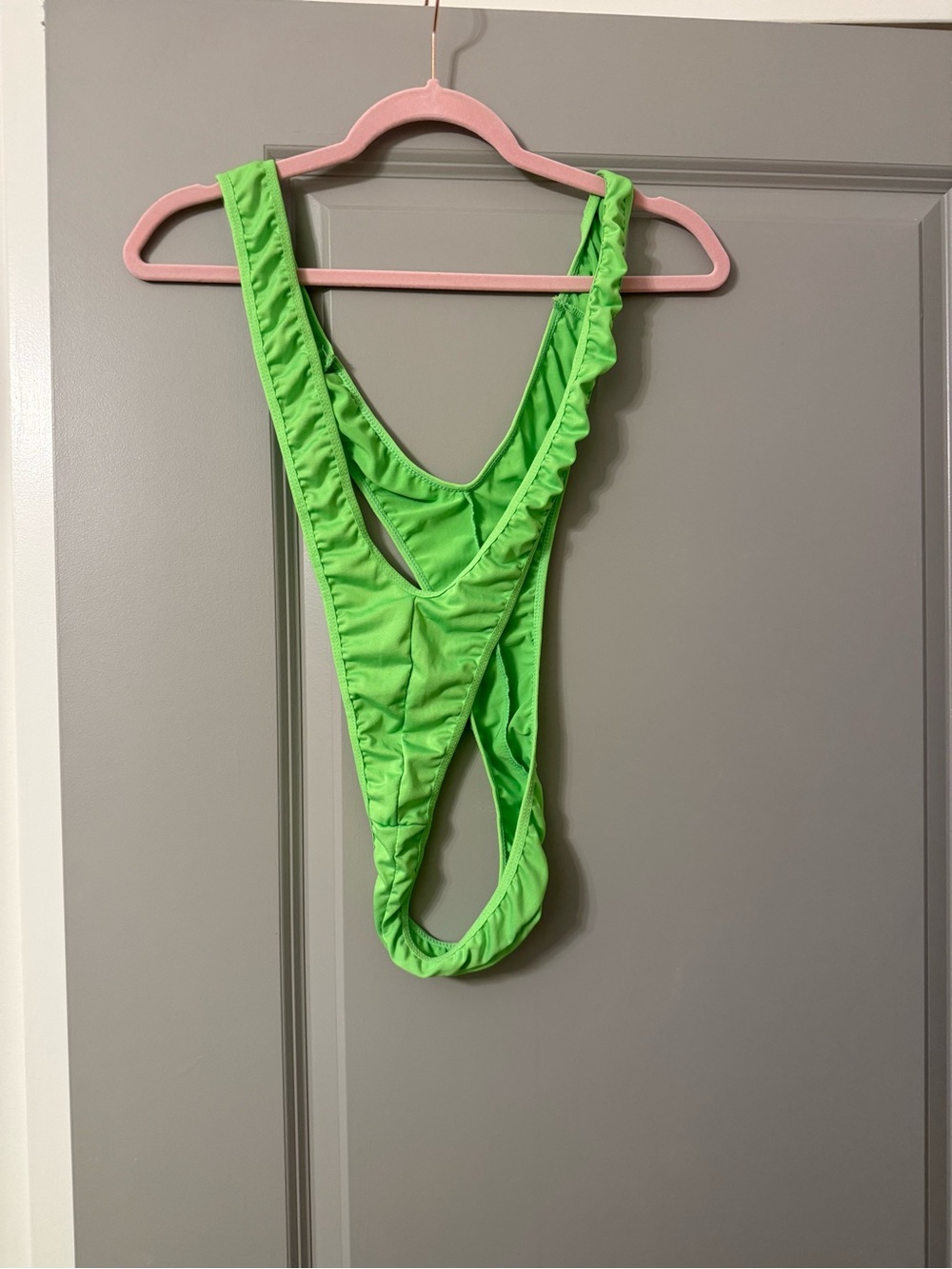 Neon Green Borat Style Mankini Sling Monokini Unisex Novelty Costume New